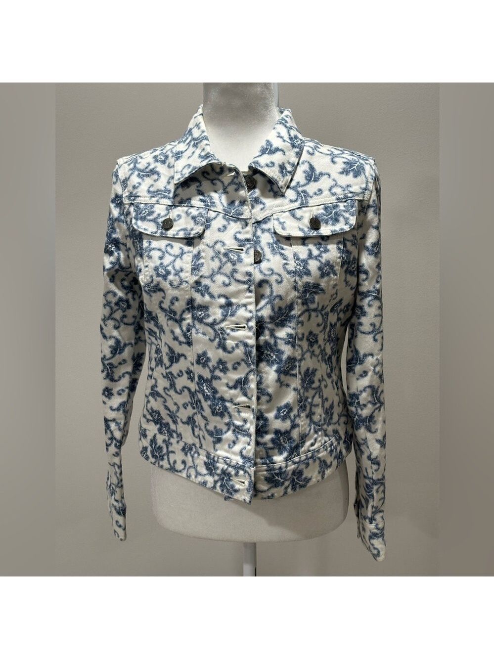 Lauren Ralph Lauren White Jean Jacket Size Medium - Picture 2 of 4